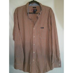 Chaps Mens XL Button Down Shirt Long‎ Sleeve Plaid Check Easy Care